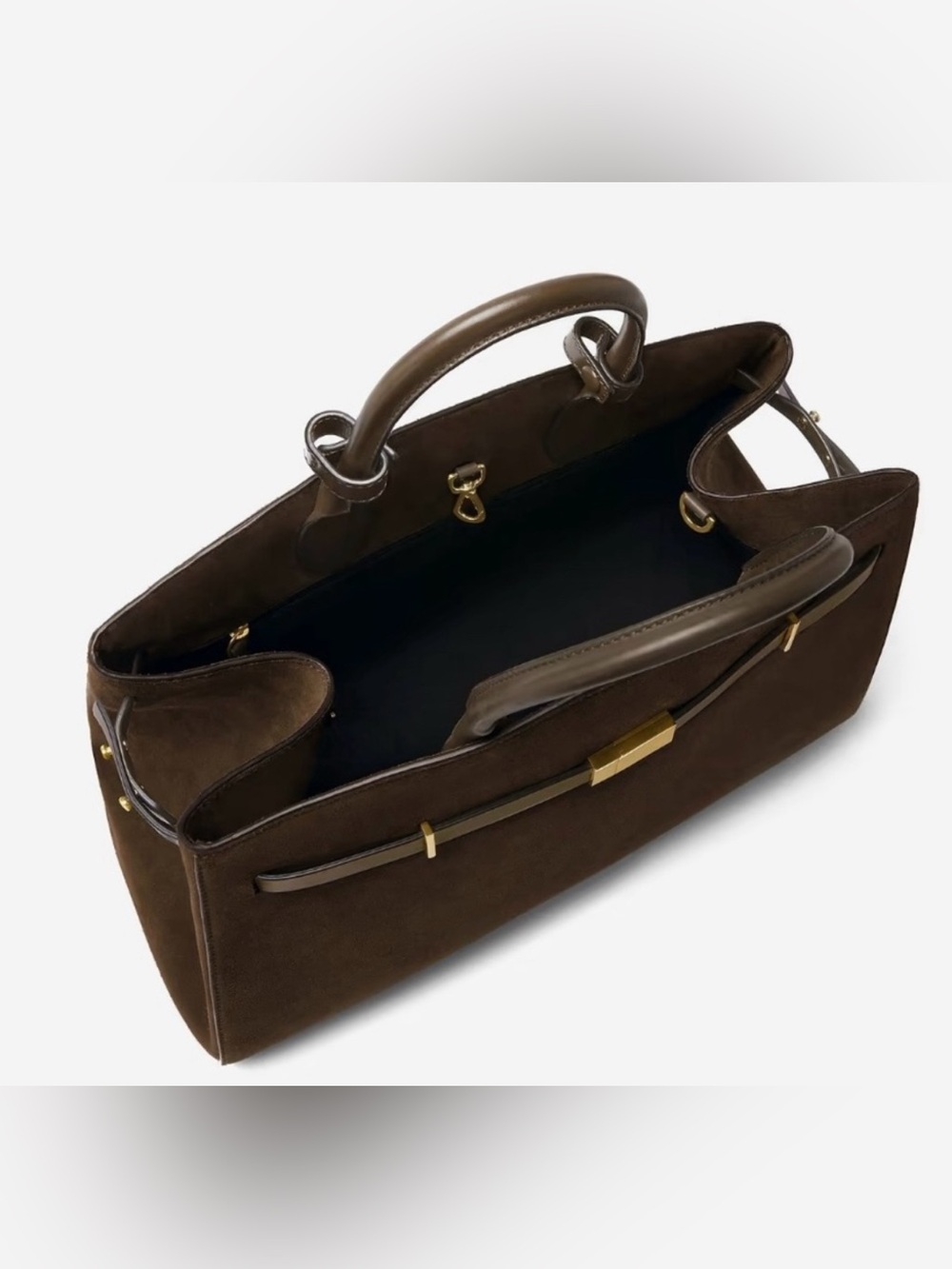 DeMellier Brown Suede Logo Dust Bag with Gold Print - Picture 4 of 4